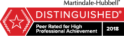 Distinguished Peer rated for high professional Achivement 2018
